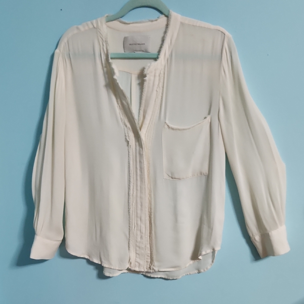 Brochu Walker Cream Blouse Elegant Top